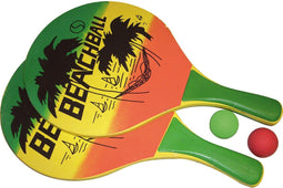 Bandito 4407.01 - Beachball set - 2 houten bats 40 x 24 cm en 2 balletjes - Multi