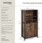 tectake® Doncaster - Wandkast - 2 Open Vakken en Kast - Industrieel Design - Donkerbruin - Afmeting (LxBxH) 60x38x125 cm