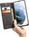 Hoesje Geschikt voor Samsung S21 Plus met Anti Skim Bescherming - Pasjes Bookcase RFID Beschermd Cover - Vulcano Black