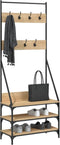 vidaXL - Kledingrek - met - schoenenrek - 72x34x184 - cm - sonoma - eikenkleurig