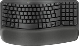 Logitech Wave Keys - Draadloos Ergonomisch Toetsenbord - Gewatteerde Handsteun - Grafiet