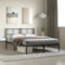 vidaXL - Bedframe - met - hoofdbord - metaal - zwart - 160x200 - cm
