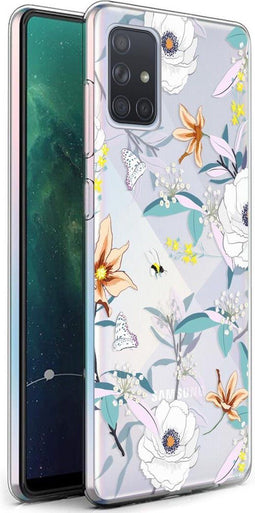 iMoshion Hoesje Geschikt voor Samsung Galaxy A71 Hoesje Siliconen - iMoshion Design hoesje - Meerkleurig / Transparant / English Garden
