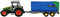 Dutch Farm Serie Tractor groen + Trailer 1:32