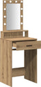 vidaXL - Kaptafel - met - LED-verlichting - - - Artisan - Eiken, - 50x41x140 - cm