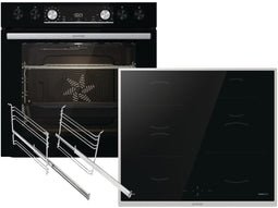 Gorenje Black set 5 - Inductie oven BCIX6737E05BG + kookplaat GI6400B - 77L inhoud - 4 kookzones