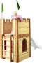 AXI Arthur Houten Speelhuis - Speeltoren met verdieping en Witte Glijbaan - Speelhuisje in Bruin, rood & groen - FSC hout - Speeltoestel / Kasteel voor kinderen