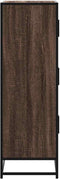 vidaXL - Hoge - kast - 68x35x106,5cm - bewerkt - hout - en - metaal - bruin - eikenkleur