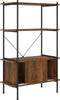 vidaXL - Opbergrek - 4-laags - met - kast - 80x40x130 - cm - staal - en - bewerkt - hout