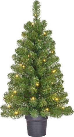 Black Box Trees Norton - Kunstkerstboom met LED Verlichting - H90 x Ø50 cm - Groen