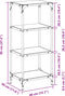 vidaXL - Opbergrek - met - zwart - glazen - blad - 40x30x95 - cm - staal