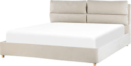 BATILLY - Tweepersoonsbed - Lichtbeige - 180 x 200 cm - Fluweel