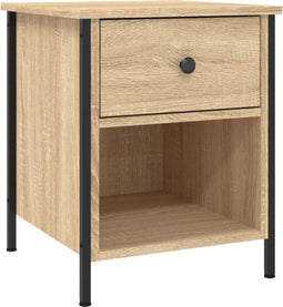 vidaXL - Nachtkastje - 40x42x50 - cm - bewerkt - hout - sonoma - eikenkleurig