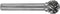 Ruko 116941 Hm Freesstift Vorm D Kogel (Kud) Kogeldiameter 6