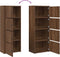 vidaXL - Boekenkast - 40x24x102 - cm - bewerkt - hout - bruin - eikenkleurig