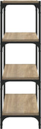 vidaXL - Boekenkast - 40x33x100 - cm - bewerkt - hout - en - staal - sonoma - eiken