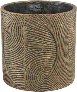 PTMD Bloempot Erich - 30x30x30 cm - Cement - Zwart