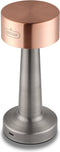 Buccan Dumbbell - Tafellamp - 3 lichtstanden en touchbediening - Rosegoud en zilver
