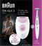 Braun Silk-épil 3 - SE3-321 - Epilator (20 pincetten) met massagerollers + bikini trimmer - Roze
