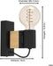 EGLO Bailrigg - Wandlamp - E27 - 13,5 cm - Zwart/Bruin