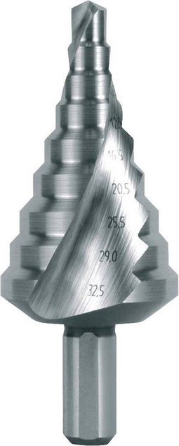 RUKO 101092 - Getrapte boor HSS 6,5-32,5 mm - Diepgeslepen spiraalvormige spaangroef (1 stuk)