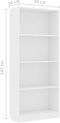 vidaXL - Boekenkast - met - 4 - schappen - 60x24x142 - cm - bewerkt - hout - wit