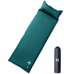 vidaXL - Kampeermatras - met - kussen - zelfopblazend - 1-persoons - groen
