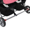 vidaXL - Tweelingkinderwagen - staal - roze - en - zwart