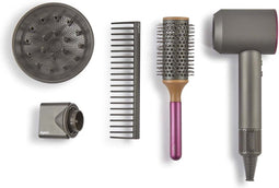 Casdon Dyson Supersonic - Föhn Styling Set - Echte lucht en verlichting - Grijs Magenta