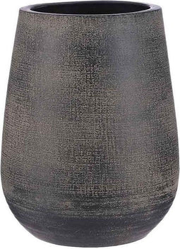 Mica Decorations Vaas Victor rond donkerbruin mat - H 30 x Ø 25 cm - Bloempot hoog - Bloemenvaas