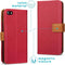 iMoshion Hoesje Geschikt voor iPhone SE (2016) / 5 / 5s Hoesje Met Pasjeshouder - iMoshion Luxe Canvas Bookcase - Rood