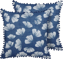 DANDELION - Sierkussen set van 2 - Donkerblauw - 45 x 45 cm - Polyester