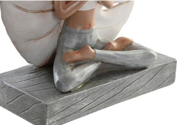 Decoratieve figuren DKD Home Decor Grijs Wit Hars Yoga Modern (16 x 7,5 x 21 cm) (2 Stuks)