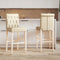 vidaXL - Barstoelen - 2 - st - massief - rubberhout - en - stof