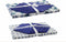 Placemat en servetten DKD Home Decor 150 x 250 x 0,5 cm Blauw Wit (2 Stuks)