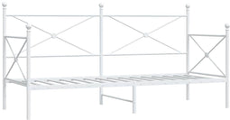 vidaXL - Slaapbank - zonder - matras - 75x190 - cm - staal - wit