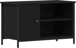 vidaXL - TV-kast - Zwart - Eiken - 80x40x50 - cm - Geengineerd - Hout - en - Staal