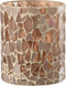 J-Line windlicht Mozaiek - glas - beige - medium