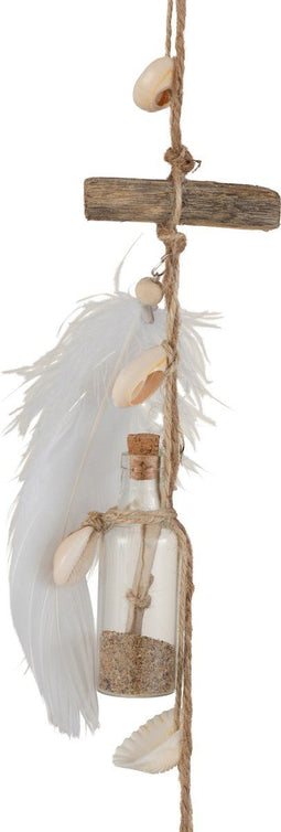 J-Line slinger Flesjes/Veren - glas - naturel