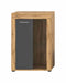 Furnilux Jam - Vitrinekast - Deels open deels dichte kast - Grijs melamine Wotan Eiken - 35x60x86cm