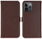 Selencia iPhone 15 Pro Max - Echt Lederen Bookcase - 3 Pashouders - Bruin