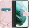 iMoshion Hoesje Geschikt voor Samsung Galaxy S21 FE Hoesje Met Pasjeshouder - iMoshion Design Softcase Bookcase - Goud / Roze / Pink Graphic