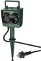 Goobay IP44 - Outdoor stekkerdoos - 4 contacten met grondpin - zwart/groen