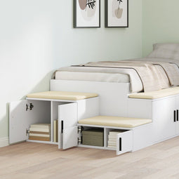 vidaXL - Witte - Opbergkast - 103x41x40 - cm - in - Gelaagd - Hout