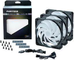 Phanteks PH-F140SK - Ventilator 140mm - 3x 4 Pins 36dB(A) Zwart (3-pack)