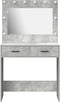 vidaXL - Make-uptafel - met - LED-verlichting - - - Beton - Grijs - 78,5x41x135 - cm