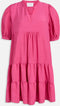 SISTERS POINT Ibon-dr3 - Damesjurk - Oversized pasvorm V-hals driekwart pofmouwen - Roze