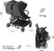 Deryan Rolo X2 - Dubbele Buggy - Compact vouwbaar - Zwart