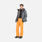 Rossignol Ski Pants RLMMP02 - Skibroek Heren - Afneembare bretels - Oranje XL