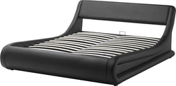 AVIGNON - Futon bed met opbergruimte - Zwart - 160x200 cm - Kunstleer